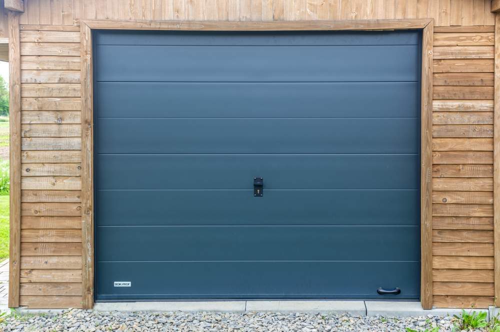 Grey sectional garage door