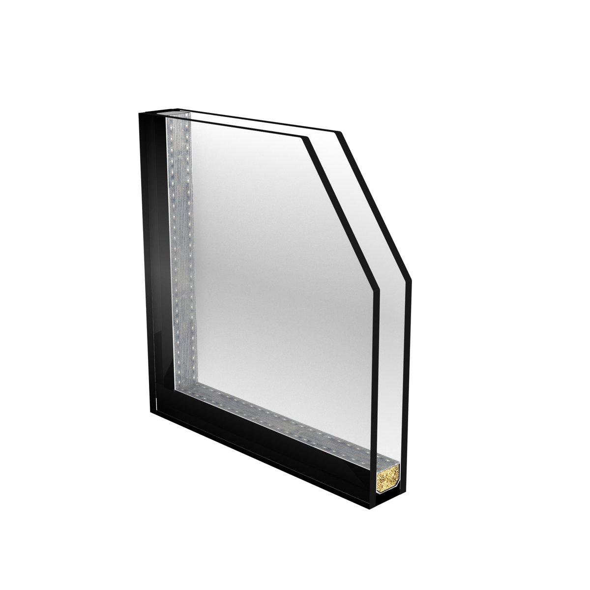 Cross-section of a double-glazed unit